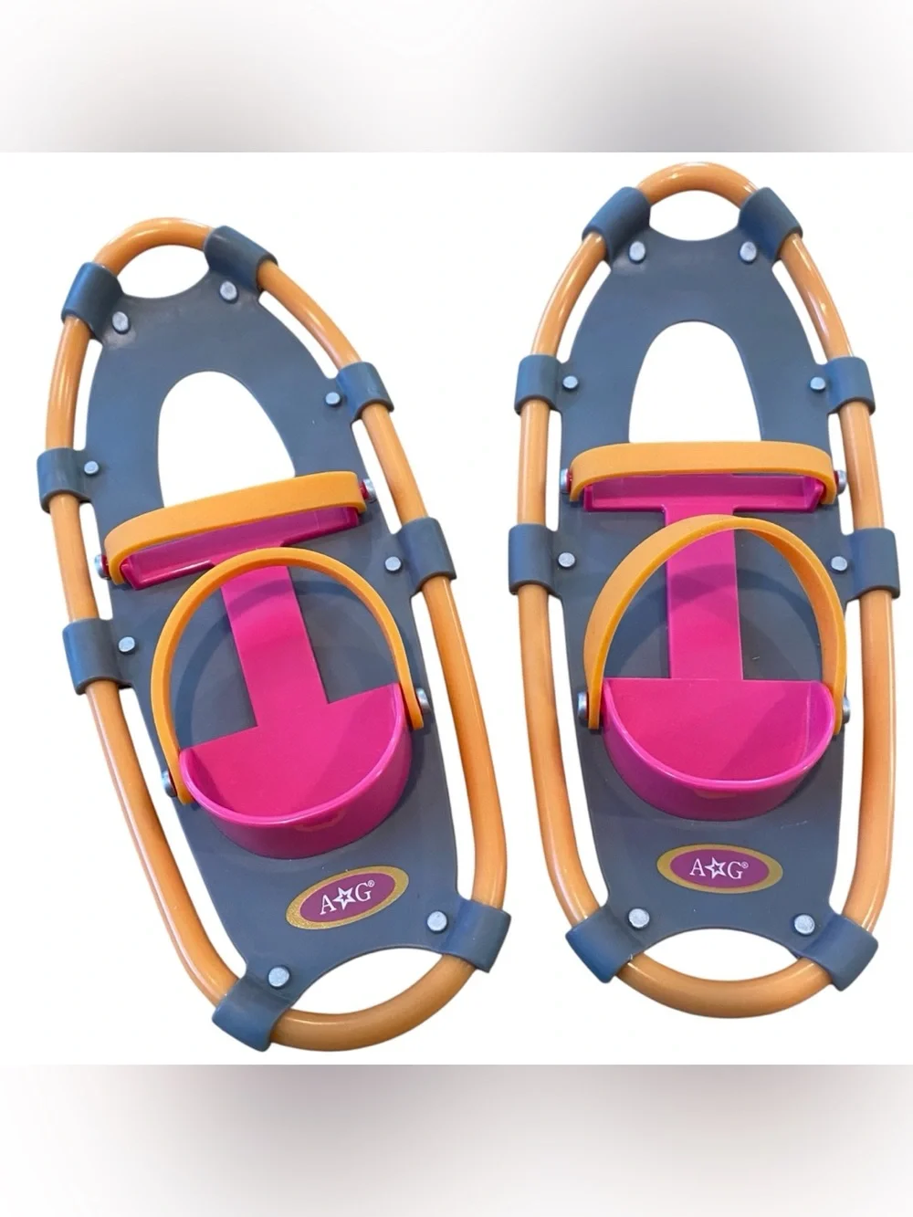 American Girl Doll Snowshoes Orange Pink Chrissa Winter Gear - Picture 1 of 5